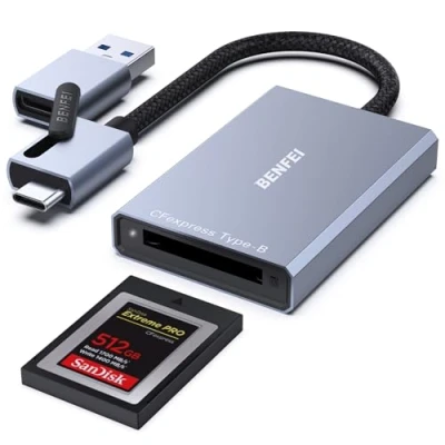 Abbildung von BENFEI CFexpress Kartenleser Typ B mit USB 3.2 (Gen 2) 10 Gbit/s, C&amp;USB A 2 in 1 Adapter, kompatibel Windows/Mac/Linux/Android