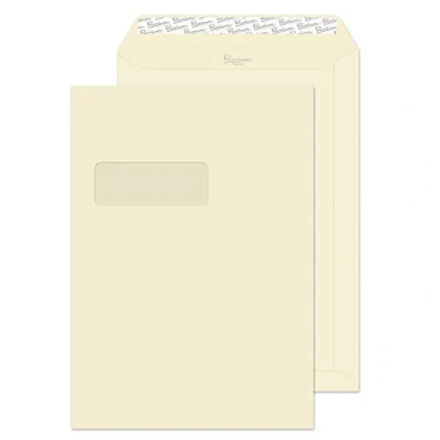 Abbildung von Blake Premium Business 61892 Versandtasche Haftklebung Mit Fenster Creme Wove C4 324 x 229 mm 120 g/m² 250 Stück