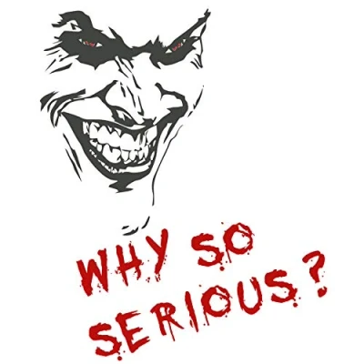 Abbildung von Finest Folia Joker Aufkleber 10x7cm Why so serious Schriftzug Spruch Fahrzeug Dekor Folie für Auto Bus Wohnwagen Kfz Zubehör Autoaufkleber Clown (Anthrazit Metallic, K059 + K061 mit Schriftzug)