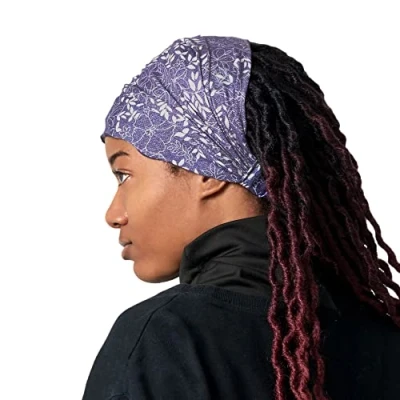 Abbildung von Nachhaltiges breites vorgebundenes Yoga Stirnband Baumwolle Öko Stirnbänder für Frauen Boho Haarbänder Lila