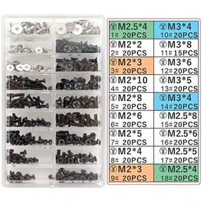 Abbildung von Akuoly PC Schrauben sortierten Set M2 M3 M2.5 Computerschrauben HDD M.2 SSD für Universal Laptop Computer Reparatur 355 pcs