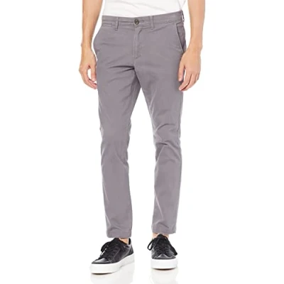 Abbildung von Amazon Essentials Herren Legere Stretch Chinohose mit Enger Passform, Kohlegrau, 33W / 34L