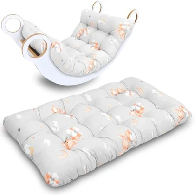 Abbildung von Krabbeldecke für Baby Kissen Kletterbogen 60x120 cm Bodenkissen Kinder Matte Montessori Spielbogen Wippe Kletter Bogen Polster Spieldecke Kinderzimmer Kaninchen