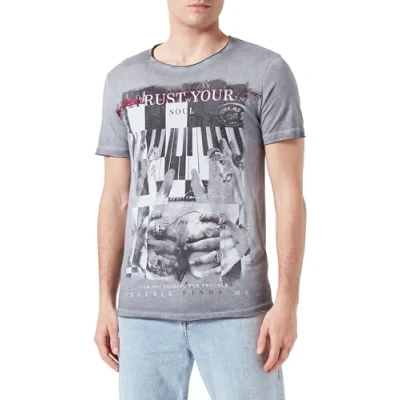 Abbildung von KEYLARGO Herren MT Circle of Life Round T Shirt, Silver (1107), XL