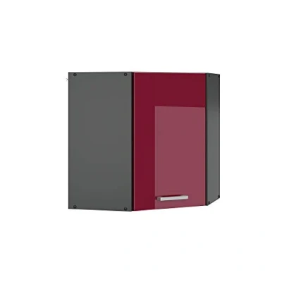 Abbildung von Vicco Eckhängeschrank R Line, Bordeaux Hochglanz/Anthrazit, 57 cm (1 Hängeschrank)