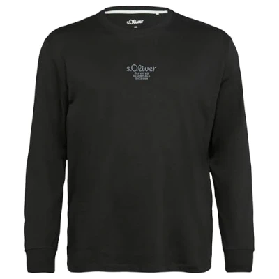 Abbildung von s.Oliver Langarm Langarmshirt, Herren, Größe: 3XL, Schwarz