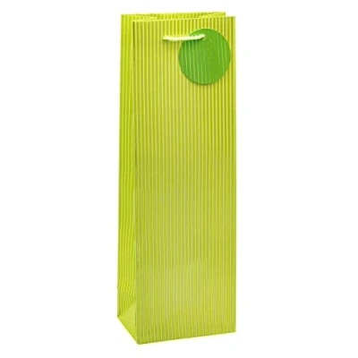 Abbildung von TSI Geschenktüten mit Hot Stamping Nadelstreifen, Farbe Grün, 4er Packung, Größe: Flasche (HxBxT 36 x 12 8 cm), Art. Nr. 85286 6