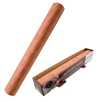 Abbildung von SANTOS original Pink Butcher Paper Rolle 60cm x10m festes &amp; unbeschichtetes Metzgerpapier ideal für &quot;Longjobs&quot;, Smoken &quot;low and slow&quot;grillen