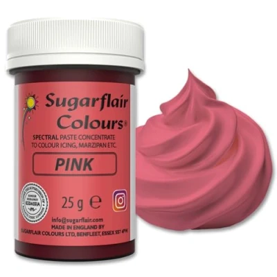 Abbildung von Sugarflair Lebensmittelfarbe Pasta Pink, Lebensmittel Farbe für Fondant und Marzipan, Spectral Concentrated Paste Colours 25g