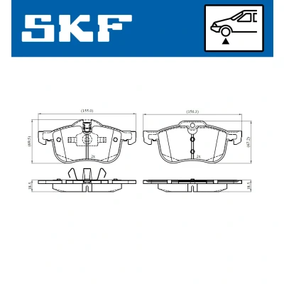 Abbildung von SKF VKBP 80385 Bremsbelagsatz für Verschleißwarnanzeiger vorbereitet