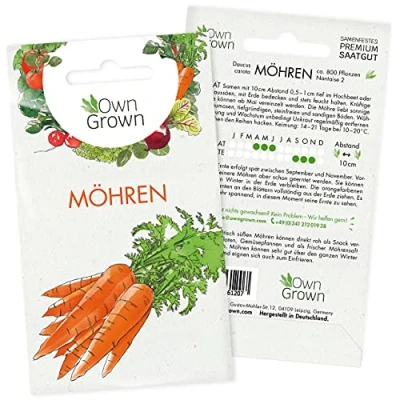 Abbildung von Möhren Samen: Premium Saatgut zum Anbau von ca. 800 Pflanzen Karotten Samen für den Garten Gemüse die Anzucht OwnGrown