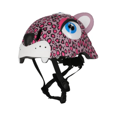 Abbildung von Fahrradhelm für Kinder Pinker Leopard Crazy Safety EN1078 Geprüft