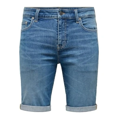 Abbildung von Only &amp; Sons MID Waist Jeans Shorts, Herren, Größe: Medium, Hellblau