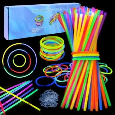 Abbildung von 100 x Knicklichter Party Set für Kinder, Glow Armbänder Multi Colored Light Stick, Neon Ketten Sets Deko Festival Hochzeiten Weihnacht Silvester