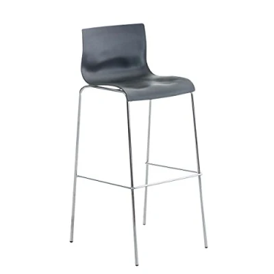 Abbildung von CLP Barhocker Hover mit Kunststoffsitz und robustem Metallgestell I Barstuhl Einer Sitzhöhe von: 76 cm erhältlich, Farbe:grau, Gestell Farbe:Chrom