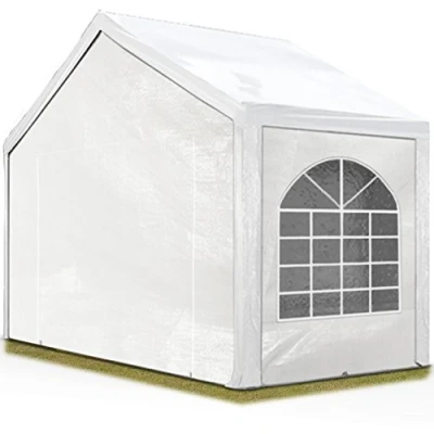 Abbildung von TOOLPORT Hochwertiges Partyzelt 4x2 m Pavillon Zelt PE Plane 450 N Gartenzelt Festzelt Wasserdicht weiß
