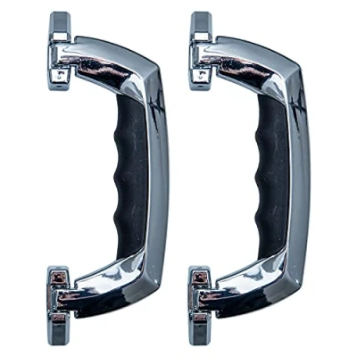 Abbildung von HMF 14970 09 Koffergriff, Tragegriff aus Kunststoff 2 Stück 19 x 7,5 cm Chromsilber