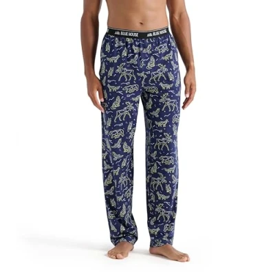 Abbildung von Little Blue House Herren Jersey Pants Pyjama Bottoms Pyjamahose, Tierkonstellationen, L