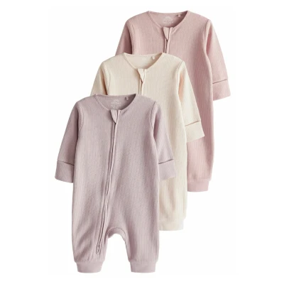 Abbildung von Next TWO WAY ZIP Footless 3 Packregular FIT Pyjama für Kinder, Größe: 50, Pink