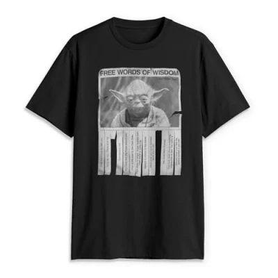 Abbildung von Star Wars Herren Worte der Weisheit T shirt, Schwarz, S