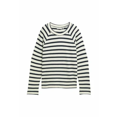 Abbildung von TOM Tailor Denim Structure WITH Buttons Langarmshirt, Damen, Größe: XS, White navy stripe