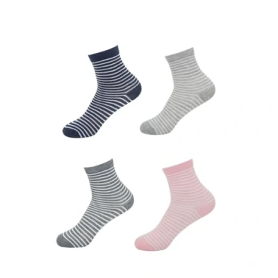 Abbildung von Antonio Socken Damen Set » 4 Paar Ringelsocken (Packung, Paar, Paar) 4er Pack Strümpfe 3/4 lang mit Streifen geringelte Damensocken