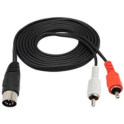 Abbildung von zdyCGTime 2 RCA auf Din 7 Poliger Verlängerungskabel, poliges Männlich zu 2RCA Stecker Audiokabel,Kompatibel mit Bang &amp; Olufsen B O, Naim, Quad. Stereoanlage (1.5 M).