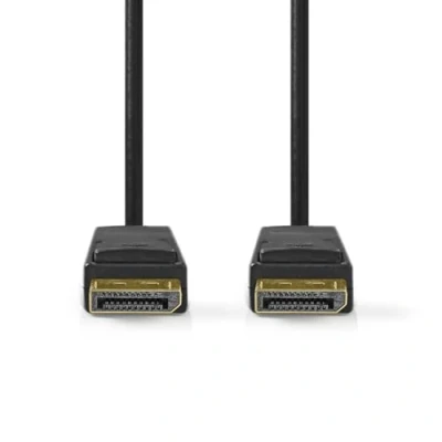Abbildung von Nedis DisplayPort Kabel Stecker 8K@60Hz Vergoldet 2.00 m Rund PVC Schwarz Label