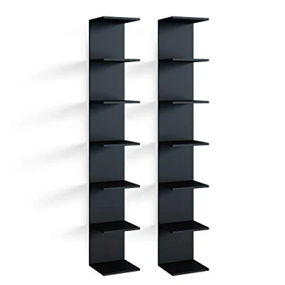 Abbildung von Vicco Bücherregal Paolo, Schwarz, 30 x 190 cm 2er Set
