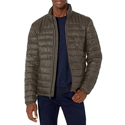 Abbildung von Tommy Hilfiger Herren Ultra Loft verstaubare Pufferjacke Daunenalternative Mantel, Olivgrün, 3XL Tall