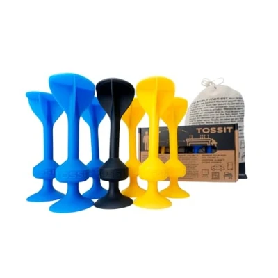 Abbildung von TOSSIT Saugnapf Dartspiel Silikon. Starter Pack. Blau Gelb