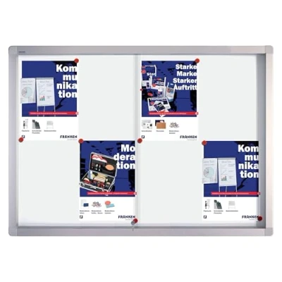 Abbildung von FRANKEN Schaukasten PRO für den Innenbereich, Schiebetür, 8x A4, 95 x 68 4,6 cm, magnetisch, mit Aluminiumrahmen zur Wandmontage, SK6108, weiß