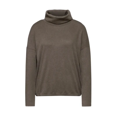 Abbildung von Street One Struktur Langarmshirt, Damen, Größe: 38, Braun