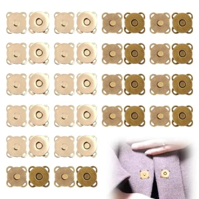Abbildung von 20 Stück Nähen Magnet Knopf Druckknöpfe Magnetknopf Magnetverschlüsse Magnetische DIY für Handarbeiten Basteln Kleidung Tasche und Sammelalben