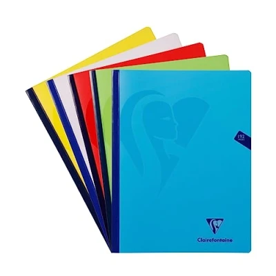 Abbildung von Clairefontaine 309342C Ein Heft Broschüre genäht Mimesys Garn 24 x 32 cm 192 Seiten kleine Karos weißes Papier 90 g Umschlag aus Polypropylen zufällige Farbe