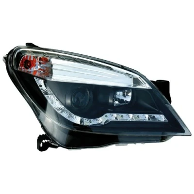 Abbildung von AUTO STYLE Satz Scheinwerfer TFL Look kompatibel mit Opel Astra H 2004 2009 Schwarz
