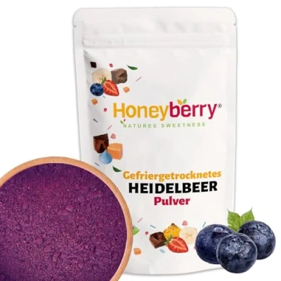 Abbildung von Gefriergetrocknetes Wild Heidelbeerpulver 250g Gefriergetrocknete Früchte Pulver Gefriergetrocknet zum Backen, Smoothies &amp; Müsli Natürliches Heidelbeeren ohne Zusätze