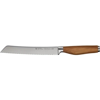 Abbildung von WMF Grand Wood Brotmesser 32,4 cm, Messer Holzgriff, Made in Germany, Olivenholzgriff, geschmiedet, Küchenmesser Spezialklingenstahl, Performance Cut, einzigartiger Griff, Klinge 19 cm