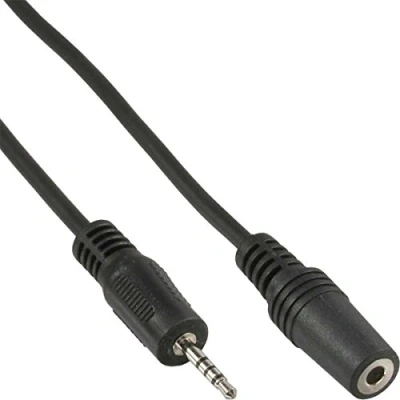 Abbildung von InLine 99308B Klinken Adapterkabel 4pol. 2,5mm Stecker / 3,5mm Buchse, 0,2m