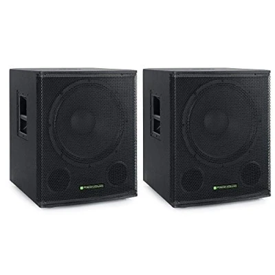 Abbildung von Pronomic SA 18 SUB Aktiv Subwoofer 2X Set 18&quot; Speaker mit Bassreflex Öffnungen 600 Watt Spitzenleistung max. SPL: 126 dB 35mm Flansch schwarz