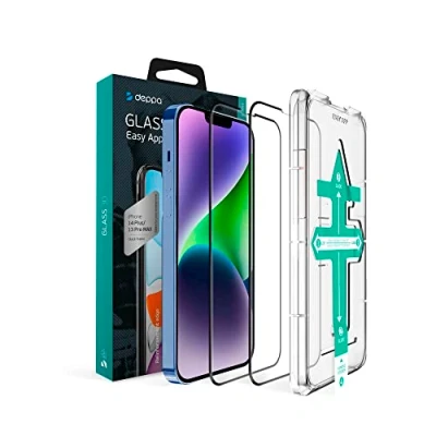 Abbildung von Deppa 2 Stück Schutzfolie für Iphone 14 Plus/Iphone 13 Pro Max Screen (6.7 Zoll) mit Schablone Glas Folie Schutzfolie, Schutzglas, Displayschutz, Panzerfolie