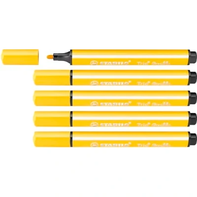 Abbildung von Gefederter Dreikant Filzstift STABILO Trio Scribbi 5er Pack gelb