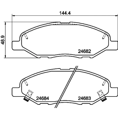 Abbildung von HELLA 8DB 355 014 371 Bremsbelagsatz mit akustischer Verschleißwarnung Zubehör NISSAN: Note I, MICRA 3, Tiida Schrägheck
