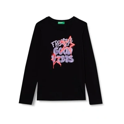 Abbildung von United Colors of Benetton Mädchen M/L 3i1xc10kc T Shirt, Schwarz, 120 cm