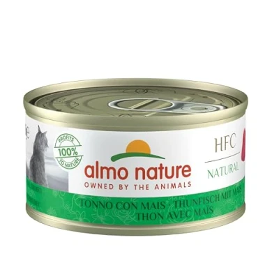 Abbildung von almo nature HFC Natural Katzenfutter nass Thunfisch mit Mais 24er Pack (24 x 70g)