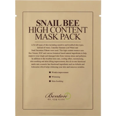 Abbildung von Benton Snail BEE HIGH Content MASK 2 PACK Gesichtsmaske, Größe: 20 g, Neutral