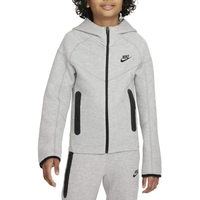 Abbildung von Nike Sportswear TECH Sweatjacke für Kinder, Größe: 122/128, Dark grey heather/black