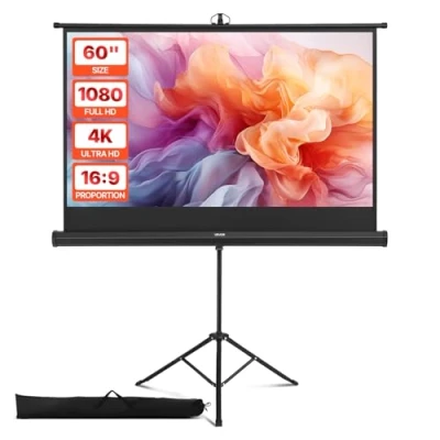 Abbildung von VEVOR Leinwand Stativleinwand Projektionsleinwand 60 Zoll 4K HD Tragbar 16:9