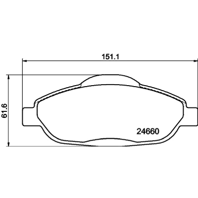 Abbildung von HELLA 8DB 355 013 911 Bremsbelagsatz nicht für Verschleißwarnanzeiger vorbereitet mit Bremssattelschrauben Zubehör PEUGEOT: 5008 I