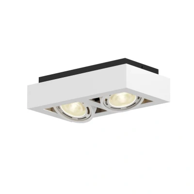 Abbildung von Arcchio Deckenleuchte Ronka, dimmbar, Leuchtmittel nicht inklusive, Modern, Aluminium, Metall, weiß, 2 flammig, GU10, Deckenleuchte, Lampe